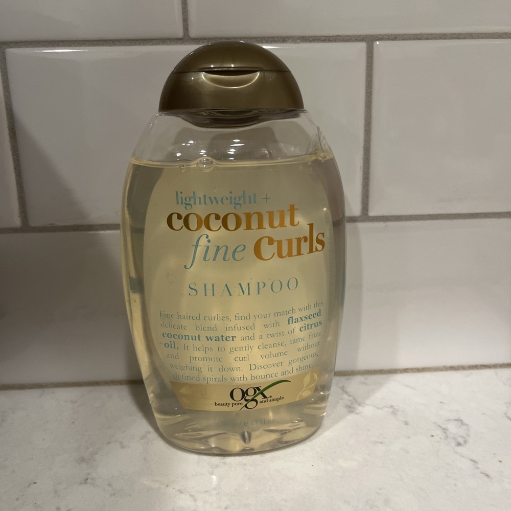 OGX Lightweight + Coconut Fine Curls Shampoo Coconut Water 13 fl oz NEW‎ Discon